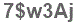 The text to enter in the texbox below is: 7$w3Aj