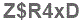 The text to enter in the texbox below is: Z$R4xD