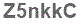 The text to enter in the texbox below is: Z5nkkC